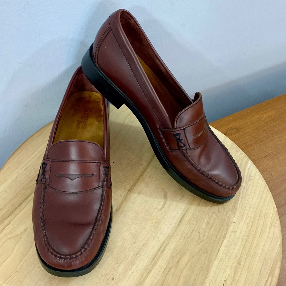 Vintage G.H. Bass Weejuns Katherine II Penny Loafers Burgundy Leather Womens 8.5 - Picture 13 of 13